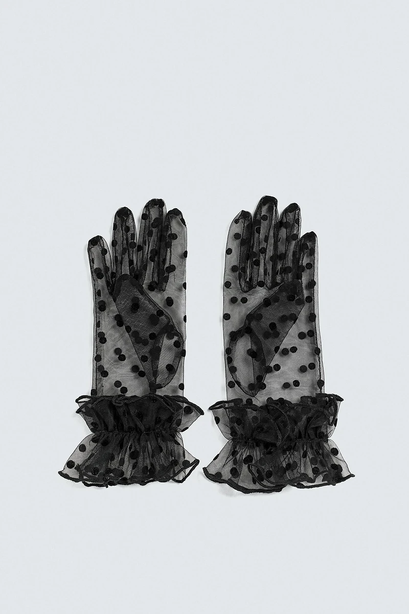 SEMI-SHEER POLKA DOT GLOVES HARRY LAMBERT FOR ZARA X DISNEY