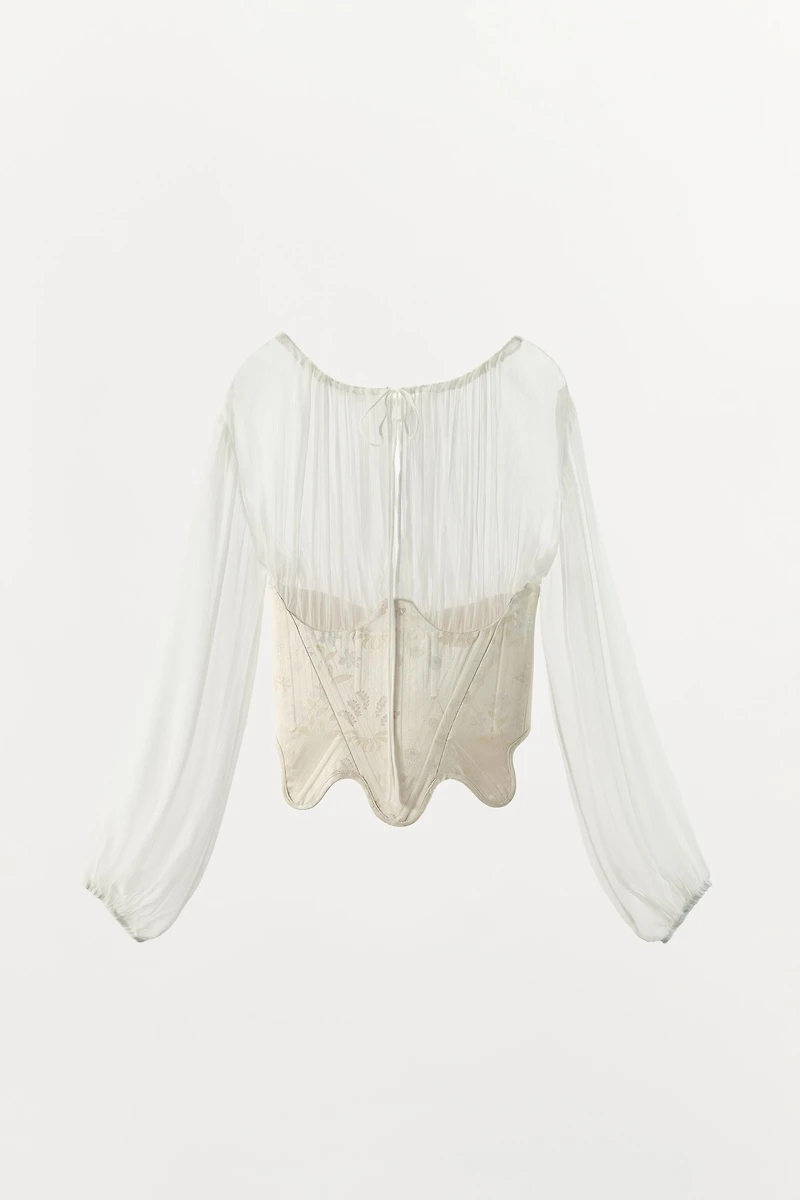 COMBINATION JACQUARD CORSET BLOUSE