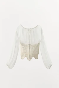 COMBINATION JACQUARD CORSET BLOUSE