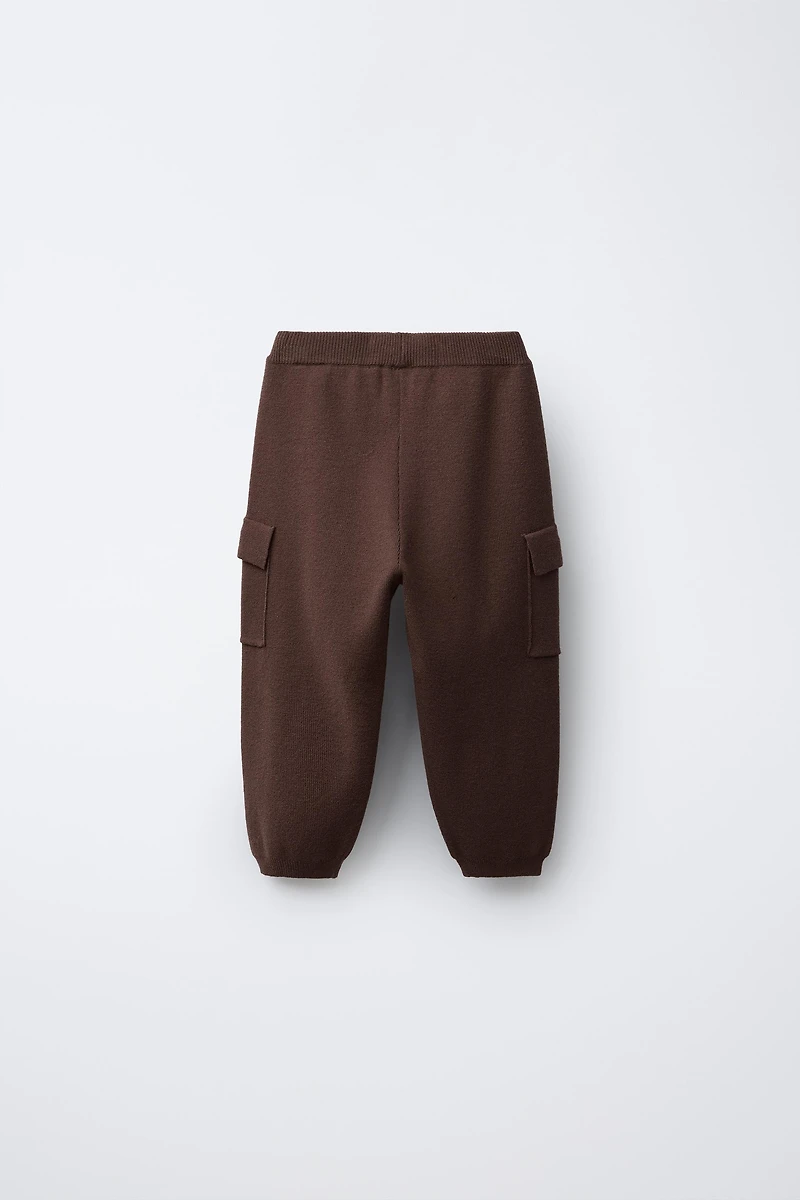 KNIT CARGO JOGGER PANTS