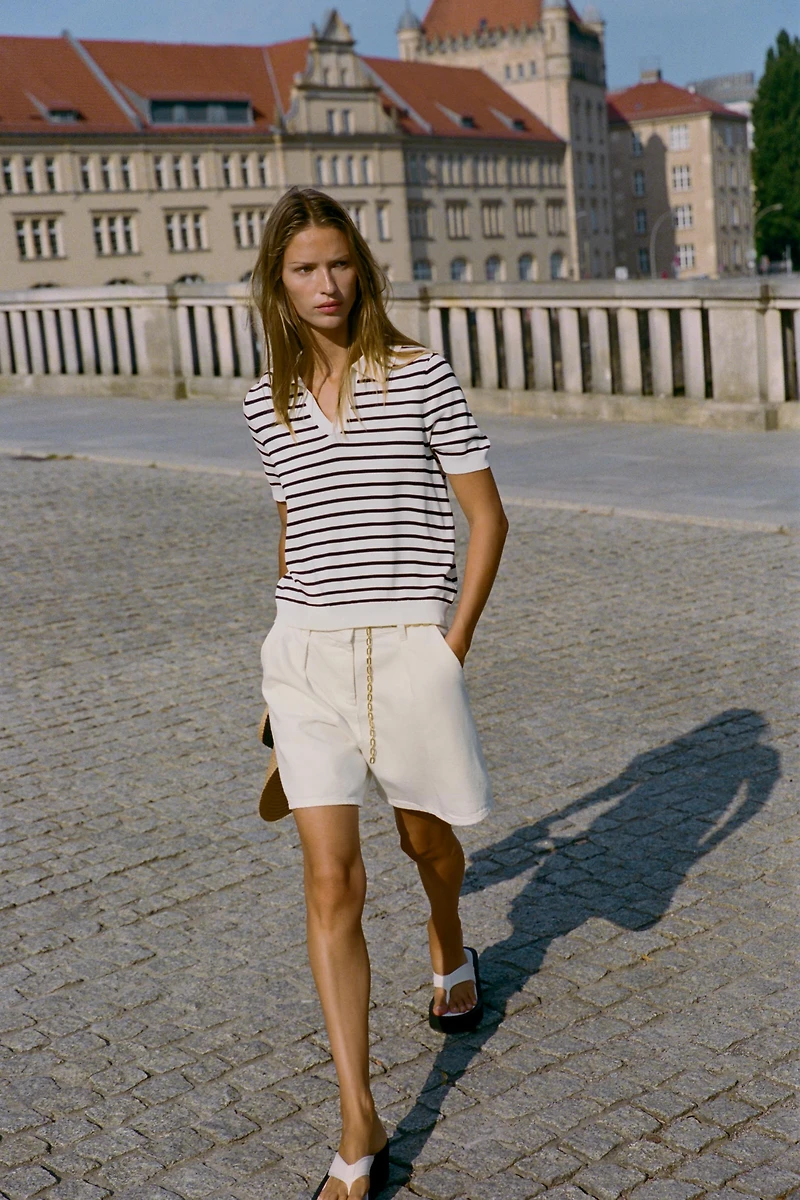 Z1975 CHAIN BELT DENIM SHORTS