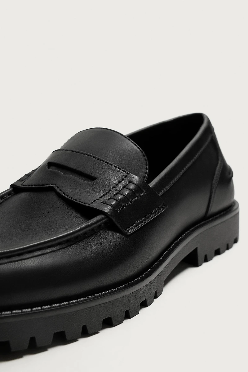 PENNY LOAFERS WITH TRACK SOLE