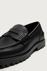 PENNY LOAFERS WITH TRACK SOLE