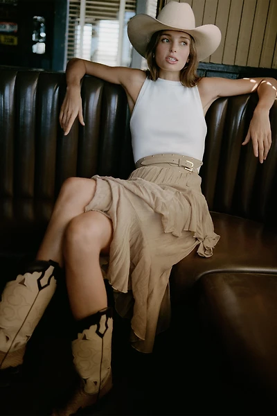 ROBE BIMATIÈRE AVEC CEINTURE ET VOLANTS
