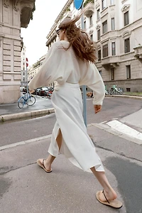 BUCKLE PAREO MIDI SKIRT