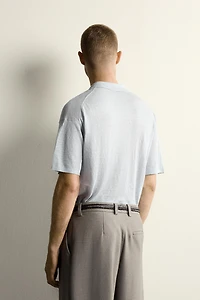 100% LINEN RELAXED FIT POLO SHIRT