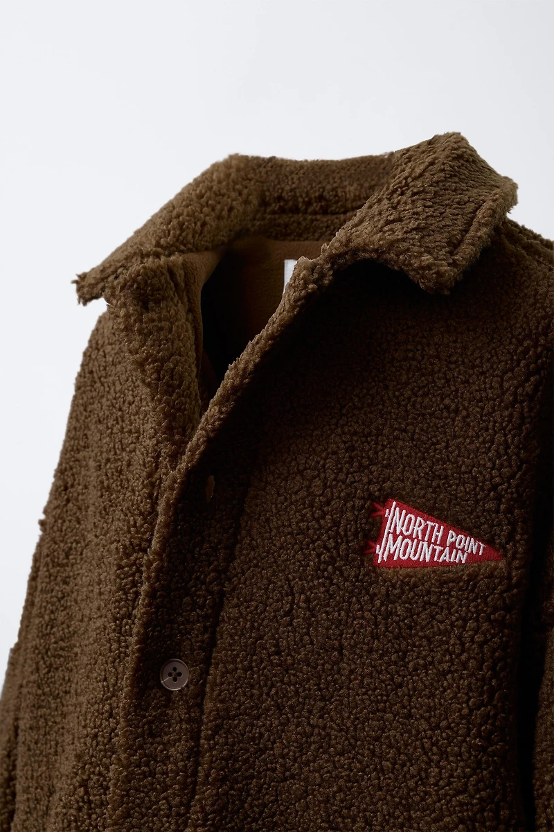 EMBROIDERED FLEECE OVERSHIRT