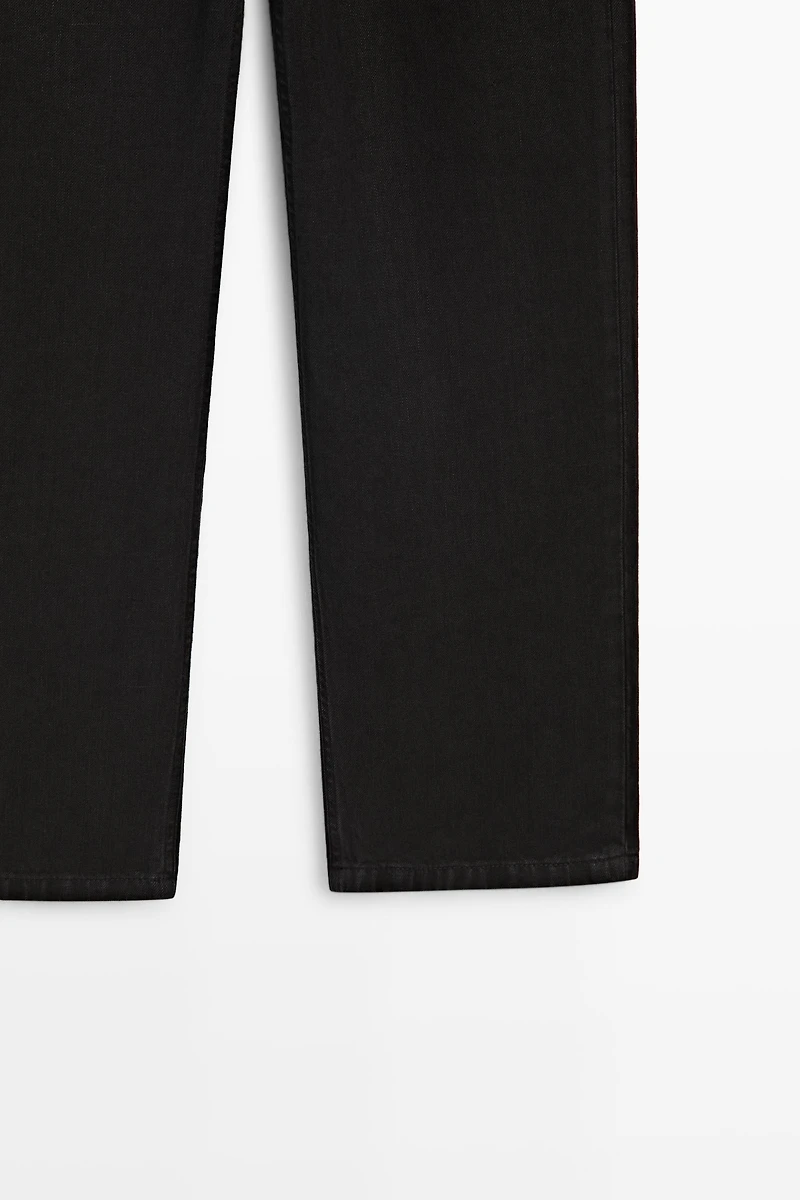 Low-rise cropped straight-leg jeans