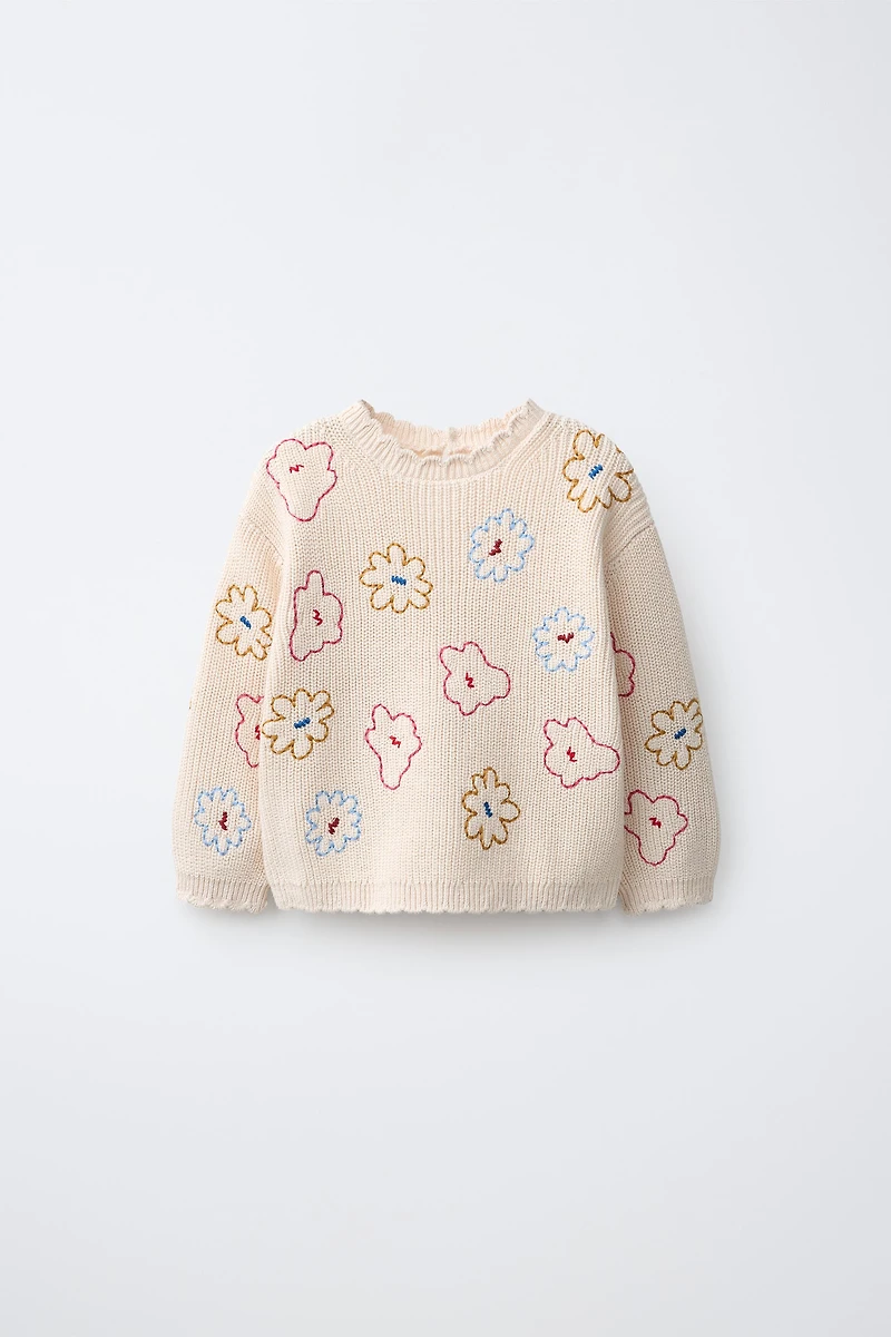 100% COTTON EMBROIDERED FLORAL JUMPER