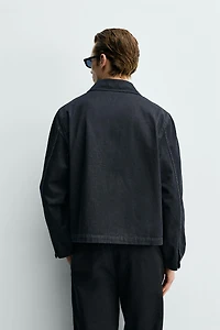 CONTRAST TOPSTITCH DENIM JACKET