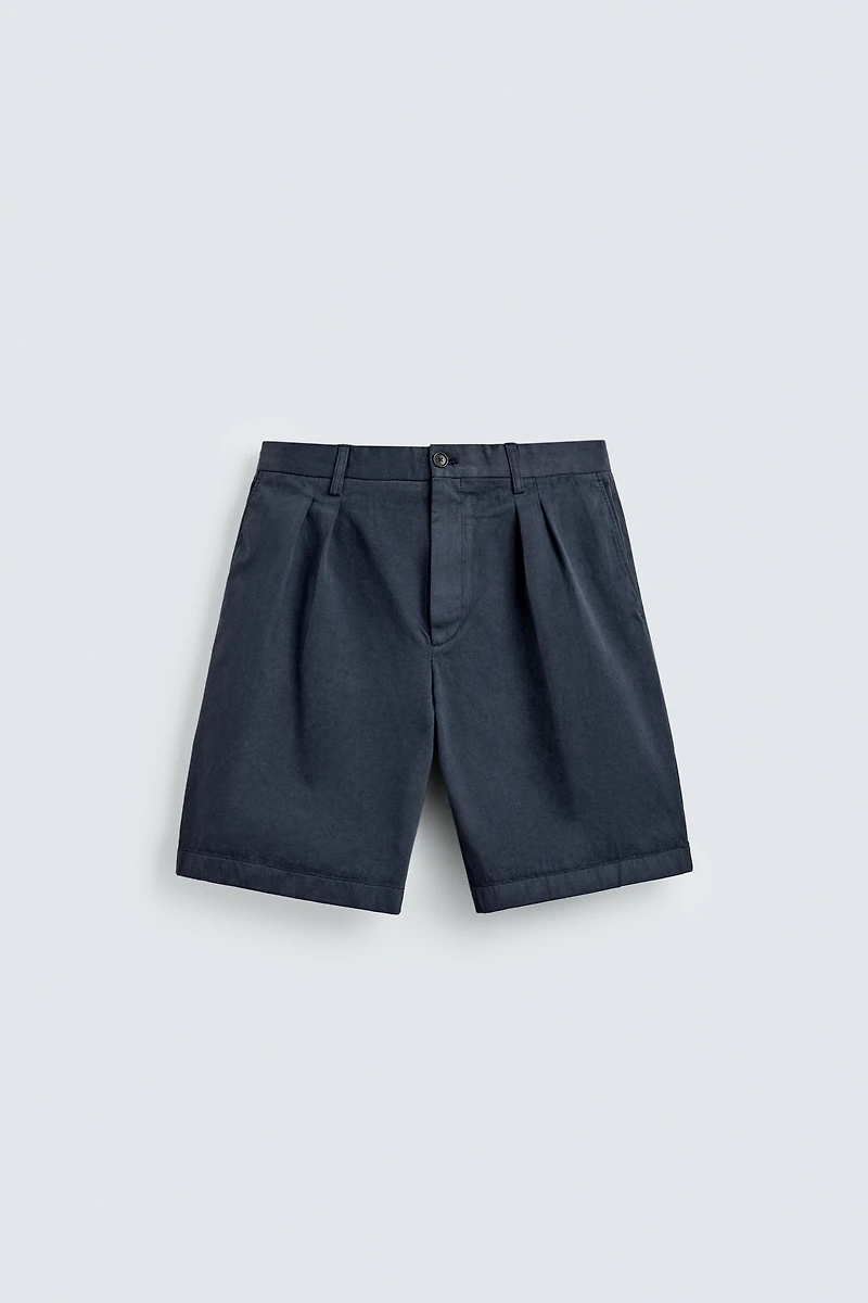 AARON LEVINE X ZARA RELAXED FIT PLEATED SHORTS