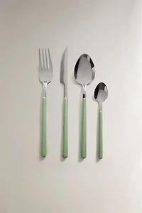 ENSEMBLE COUVERTS MANCHE VERT (LOT DE 4)