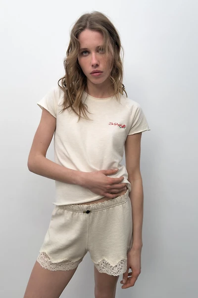 TEXT RAGLAN SLEEVE T-SHIRT
