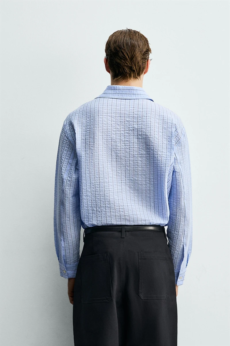CHEMISE RAYURES EFFET FROISSÉ