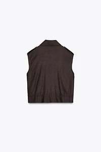 GILET CARGO AVEC LIN