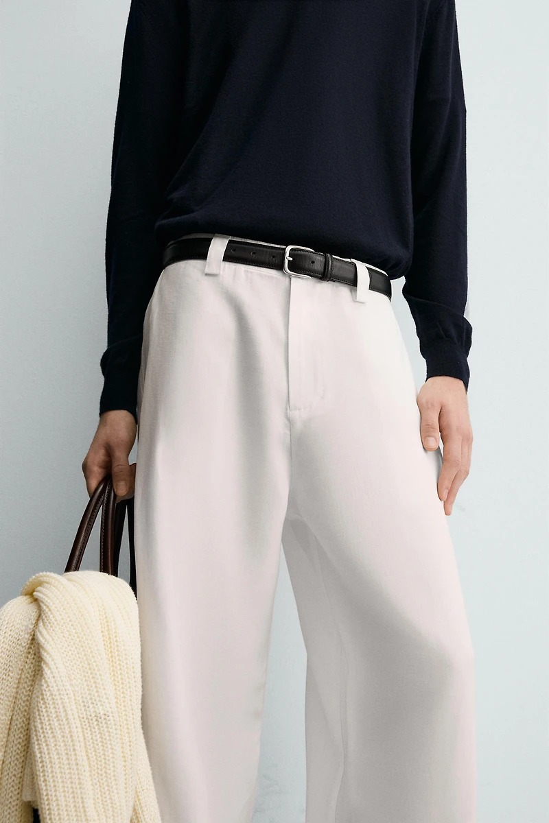 FLOWY PANTS WITH SIDE PLEATS