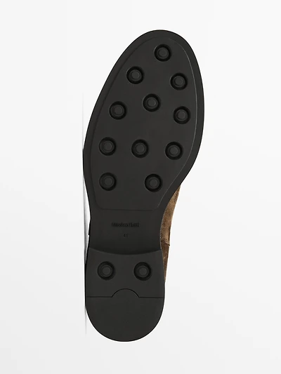 Bottines chelsea en croûte de cuir