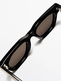 Angled rectangular sunglasses