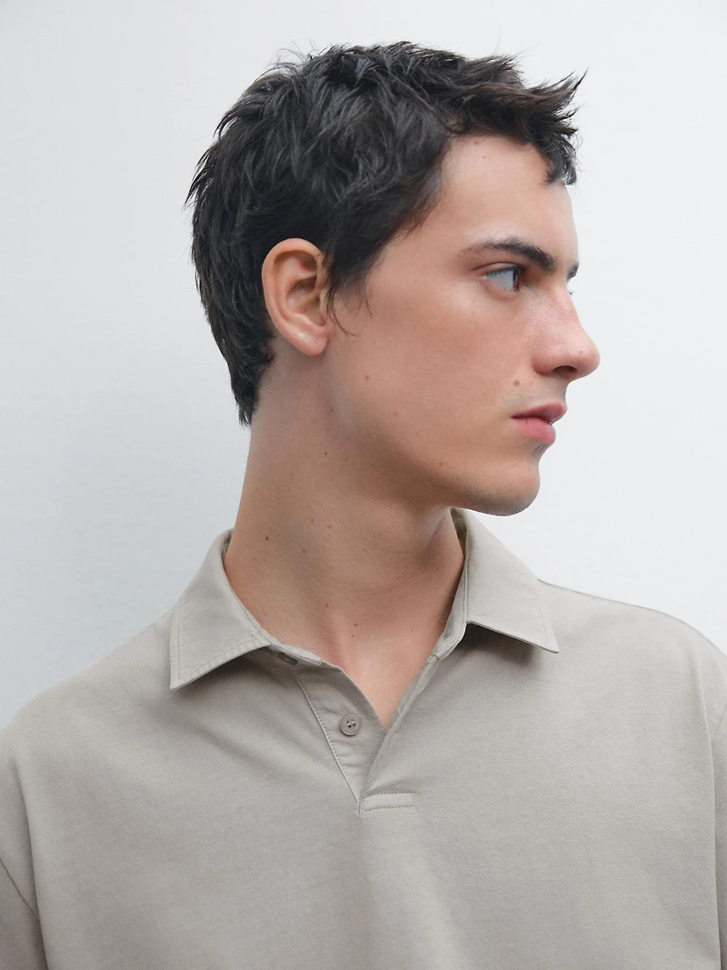 Polo effet usé 100 % coton