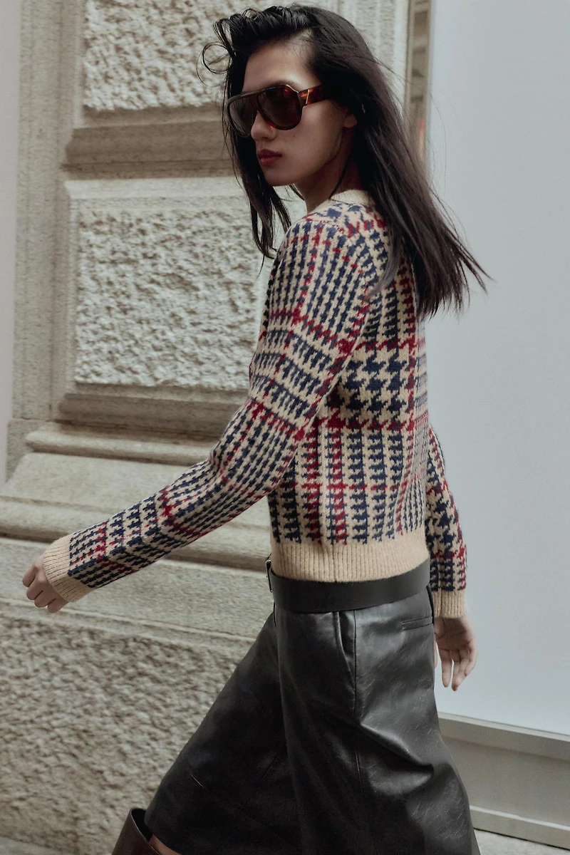 HOUNDSTOOTH WOOL JUMPER
