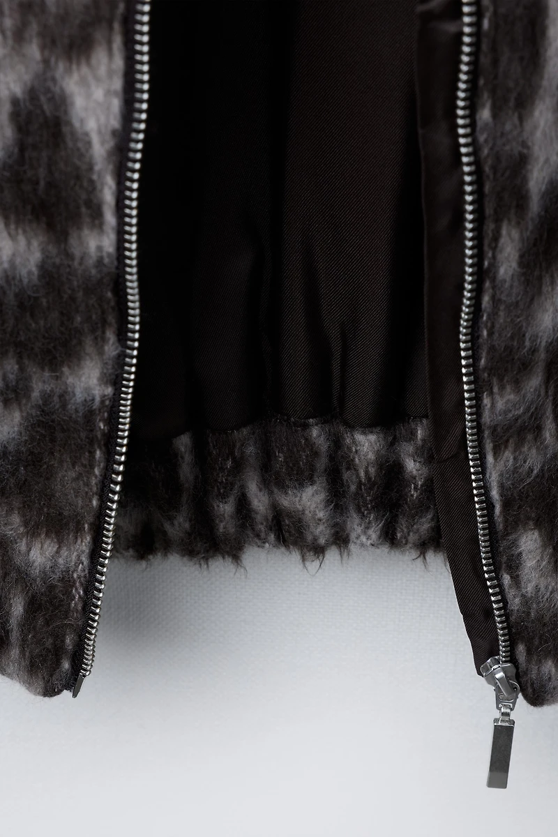 ANIMAL PRINT BOMBER JACKET