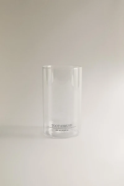 BOROSILICATE TOOTHBRUSH GLASS TEXT