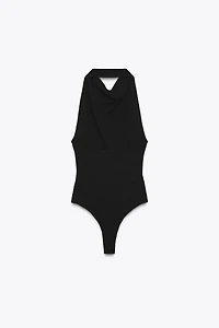 OPEN BACK HALTER BODYSUIT