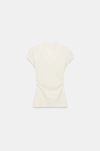 T-SHIRT DRAPÉ EN LIN