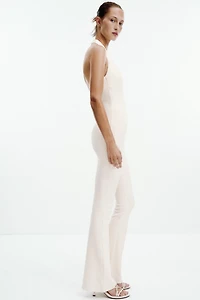 INTERLOCK FLARE JUMPSUIT