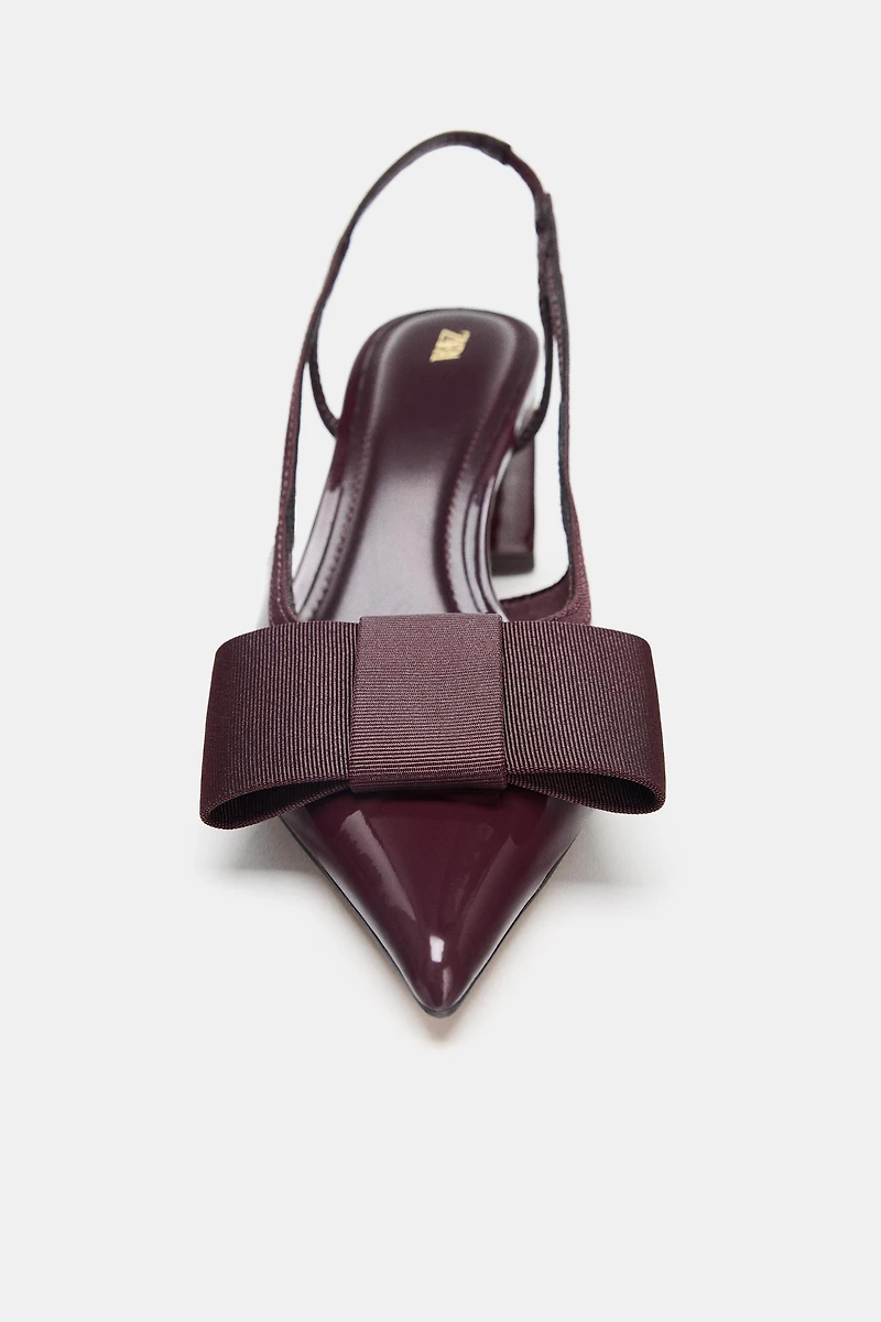 SLINGBACK HEELED SHOES WITH BOW