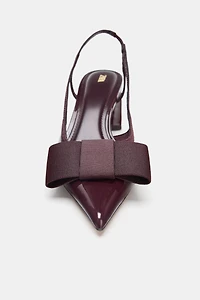SLINGBACK HEELED SHOES WITH BOW