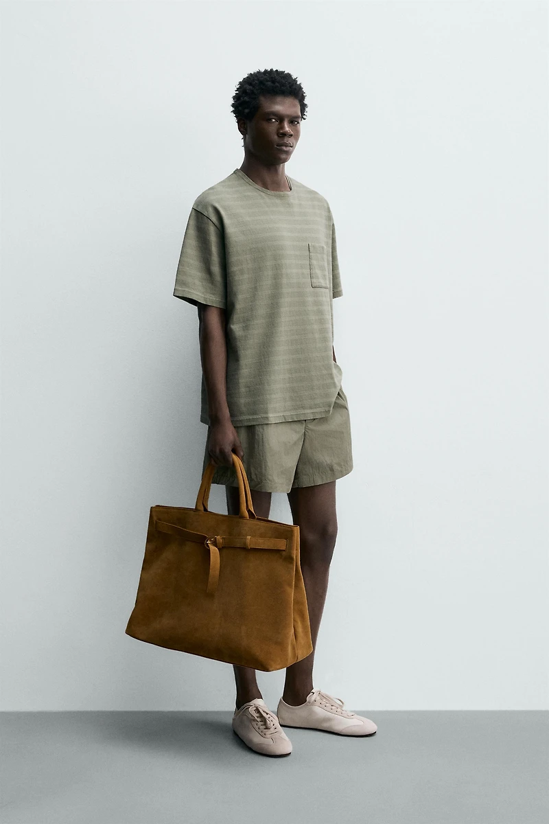 WASHED STRIPED POCKET T-SHIRT