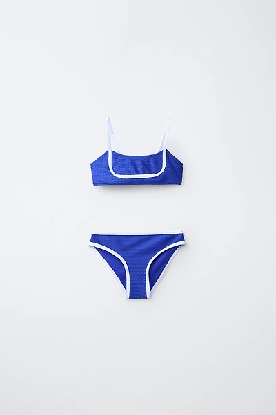 6-14 ANS/ BIKINI STRUCTURE LISERÉS CONTRASTE