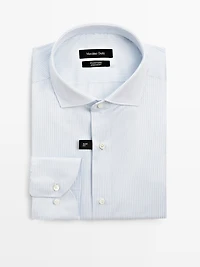 Slim fit 100% cotton double stripe shirt