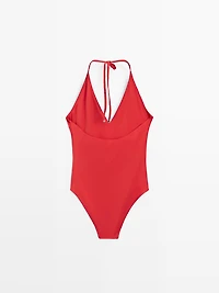 Halter V-neck swimsuit