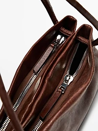 Petit sac compartimenté en cuir nappa