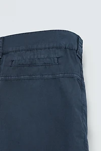 WASHED COTTON BERMUDA SHORTS