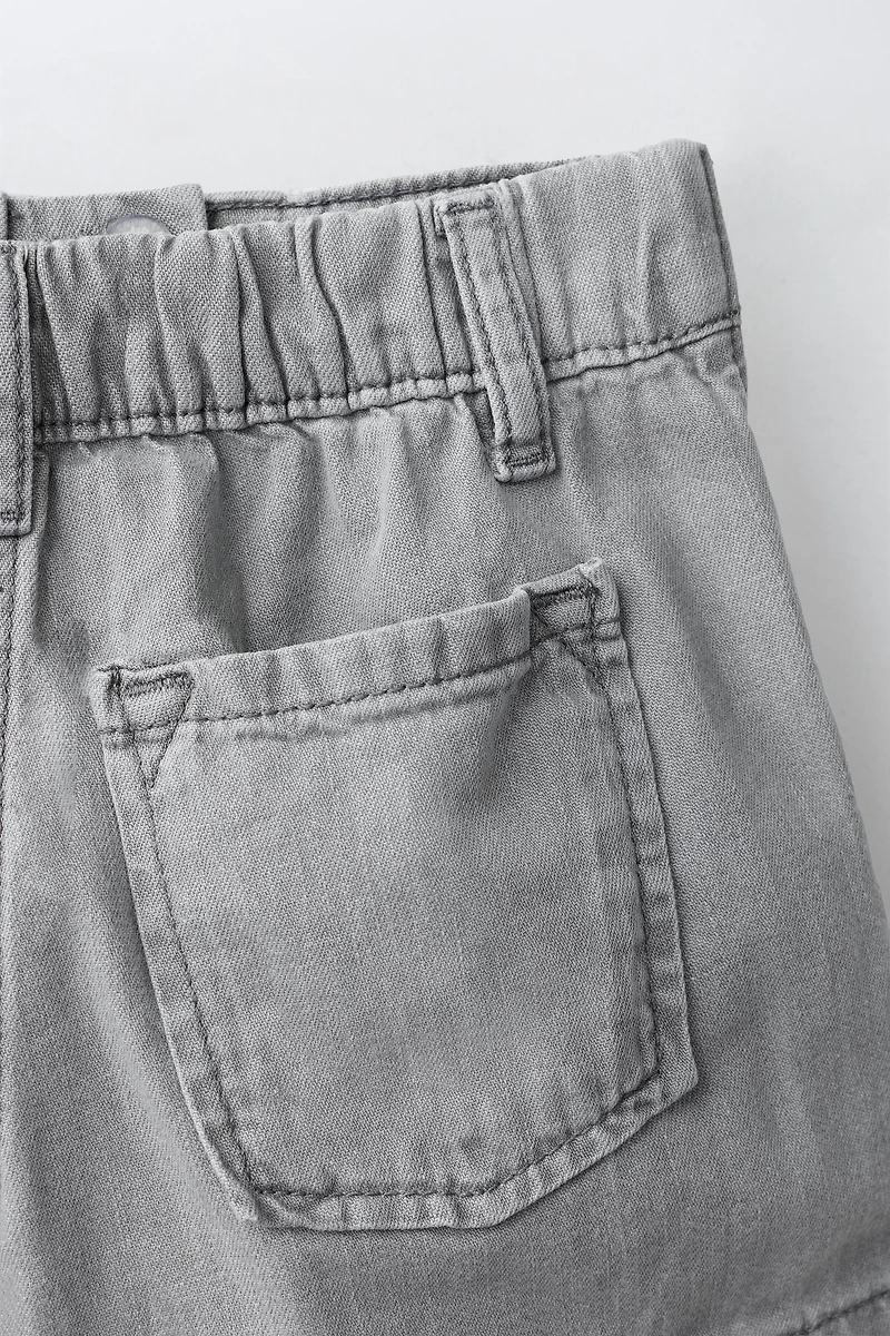 STUDDED DENIM BERMUDA SKIRT
