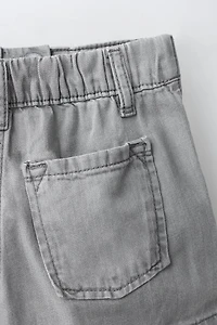 STUDDED DENIM BERMUDA SKIRT
