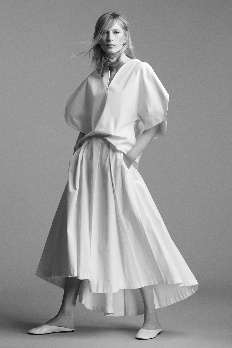 ZW COLLECTION LIMITED EDITION ASYMMETRIC POPLIN SKIRT