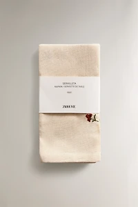 SET OF FLORAL EMBROIDERED NAPKINS (SET OF 2)