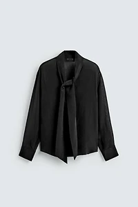 CHEMISE SEMI-TRANSPARENTE À NŒUD