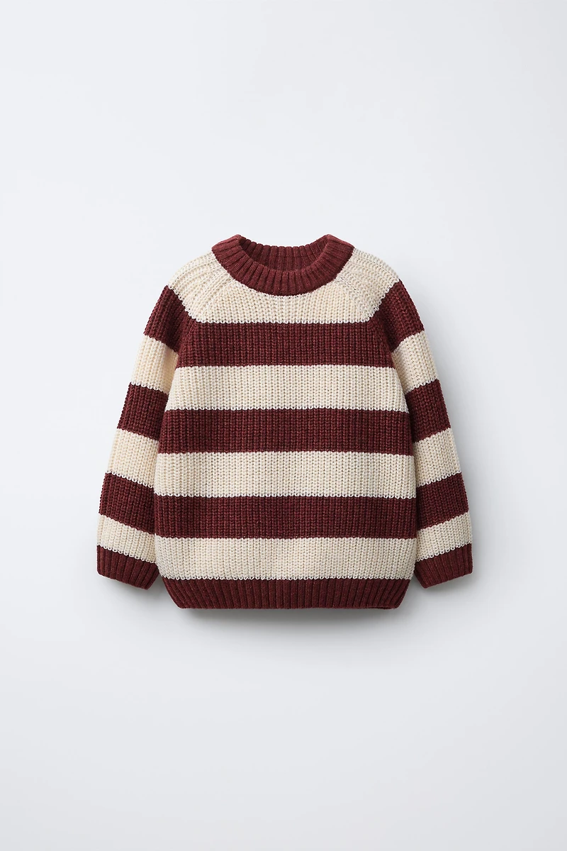 PULL EN MAILLE AVEC LAINE RAYURES