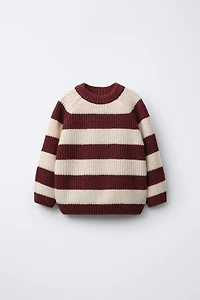 PULL EN MAILLE AVEC LAINE RAYURES