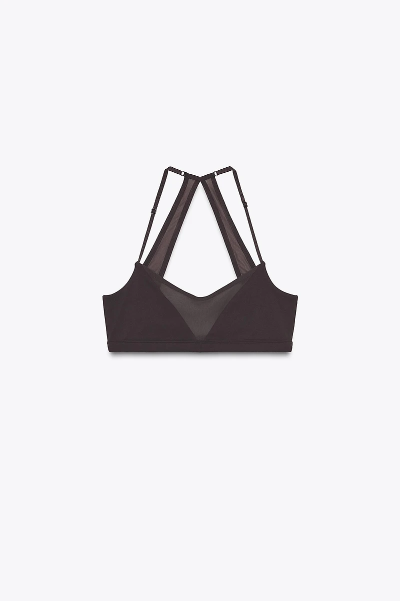 SEAMLESS TULLE COMBINATION TOP