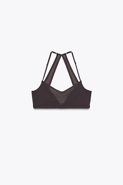 SEAMLESS TULLE COMBINATION TOP