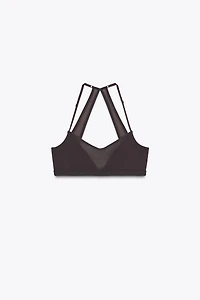 SEAMLESS TULLE COMBINATION TOP