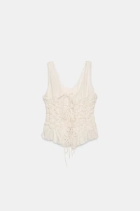 TOP À PLIS ET LACETS