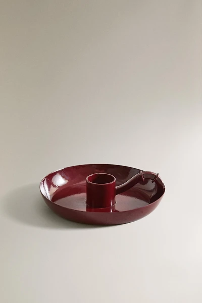 ROUND METAL CHRISTMAS CANDLESTICK