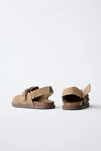 SPLIT LEATHER CLOGS